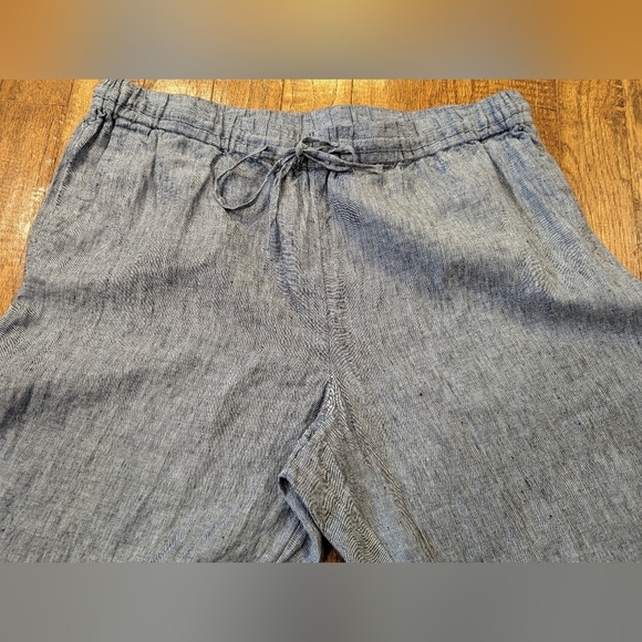 Charter club Luxury blue linen Drawstring-Waist Pants Size XL fit 1x - Picture 10 of 13